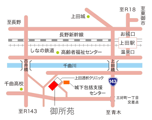 御所苑までの地図